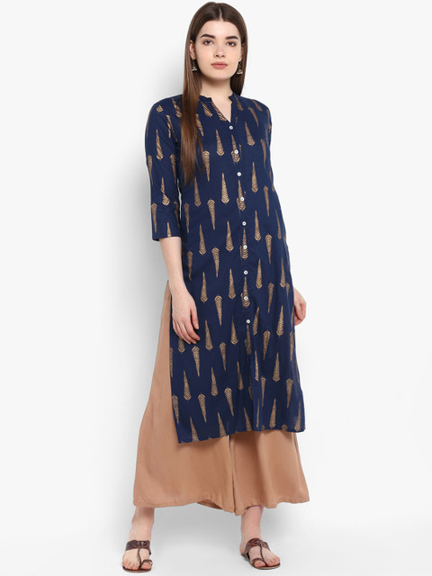 

ETHNIC STREET Women Blue Printed Straight Kurta