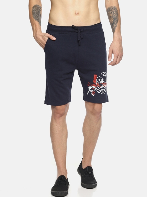 

Masculino Latino Men Navy Blue Printed Regular Fit Regular Shorts