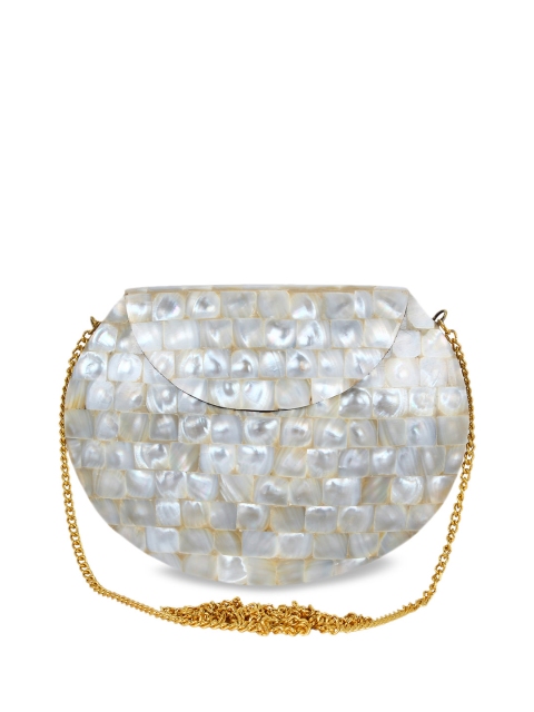 

Anekaant Women White & Beige Box Clutches