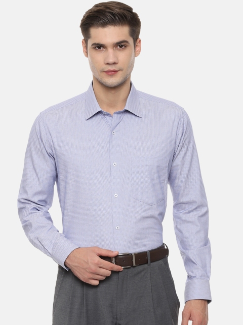 

Van Heusen Men Blue & White Regular Fit Self Design Formal Shirt