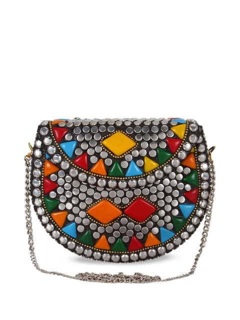 

Anekaant Women Multicoloured Textured Purse Clutches, Multi