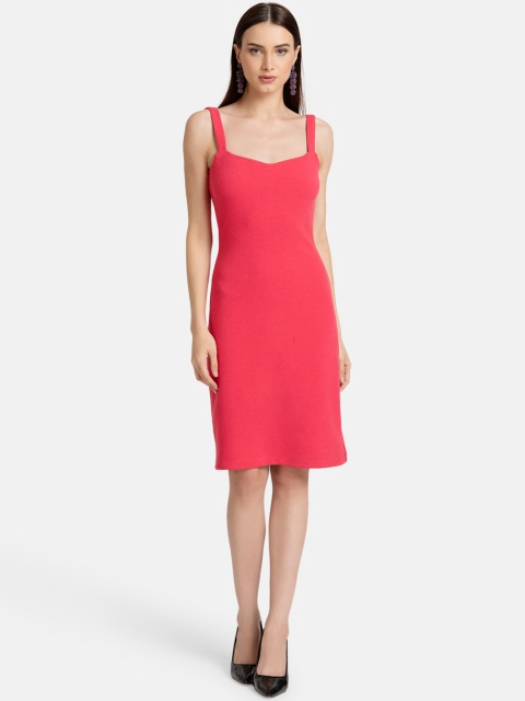 

Kazo Women Pink Solid Sheath Dress