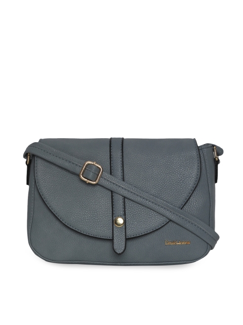

David Jones Blue Solid Sling Bag
