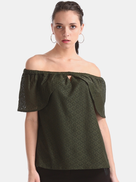 

Sugr Women Green Self Design Top