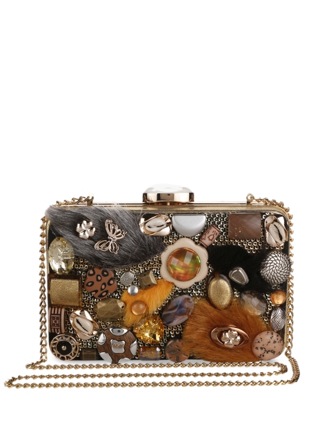 

Vdesi Multicoloured Jute Embellished Clutch, Multi