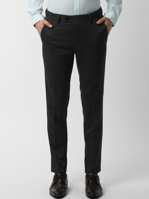 

Peter England Men Black Slim Fit Solid Formal Trousers