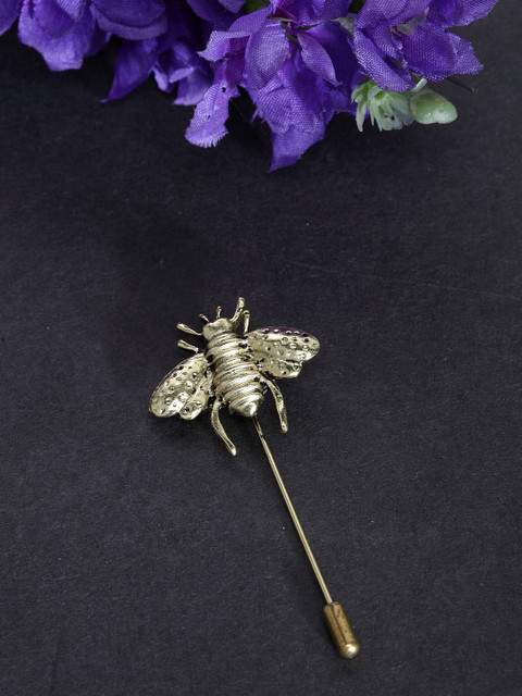 

Jewel Junction Men Gold-Toned Insect Shaped Brooch