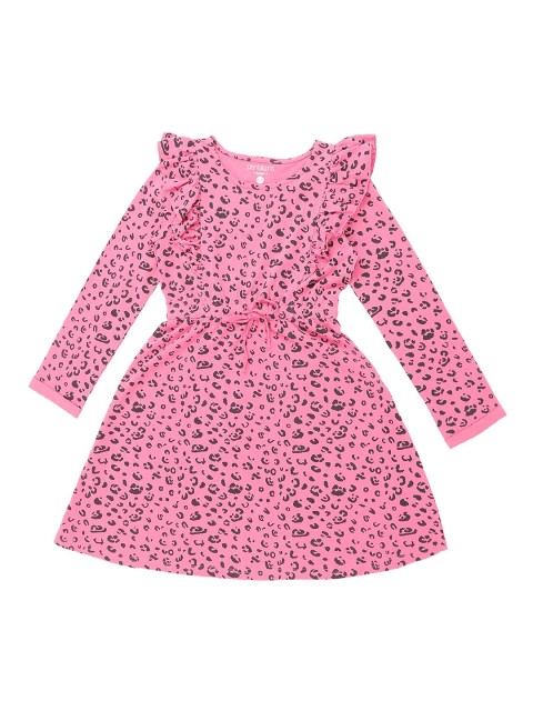 

Pantaloons Junior Girls Printed Pink Fit and Flare Dress