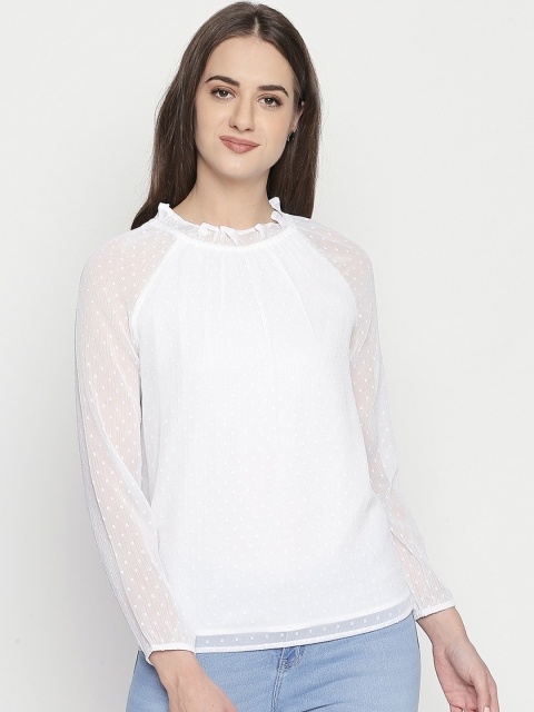 

Honey by Pantaloons Women White Self Design Top