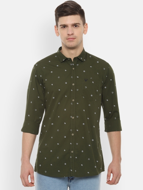 

Solly Jeans Co. Men Olive Green Regular Fit Printed Casual Shirt
