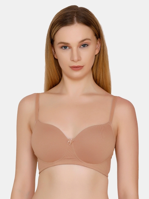 

Zivame Beige Solid Non-Wired Lightly Padded Everyday Masectomy Bra ZI1879