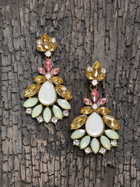 

DIVA WALK Gold-Toned Floral Drop Earrings