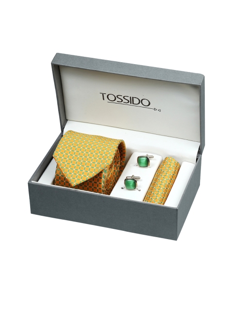 

Tossido Men Yellow & Green Accessory Gift Set