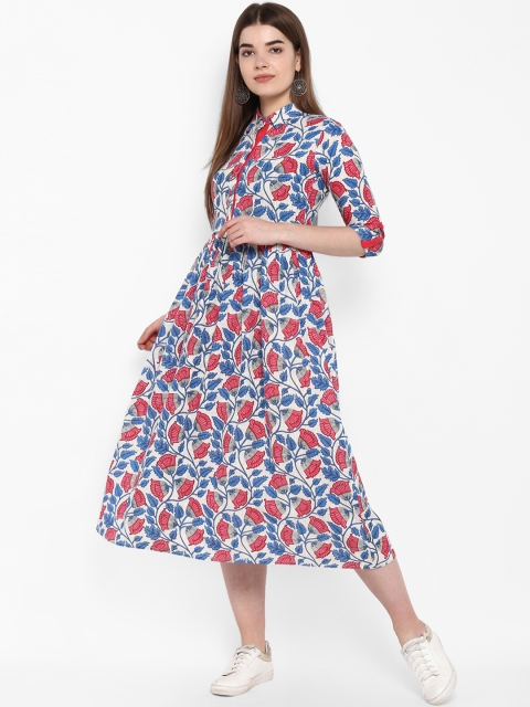 

ETHNIC STREET Women Multicoloured Floral Printed A-Line Dress, Multi