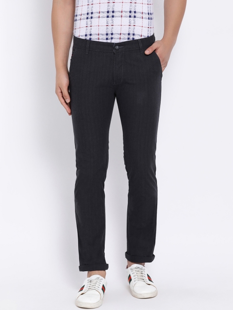 Crimsoune Club Men Black Slim Fit Solid Regular Trousers