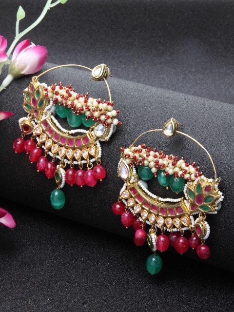 

DUGRISTYLE Gold-Plated & Red Classic Drop Earrings