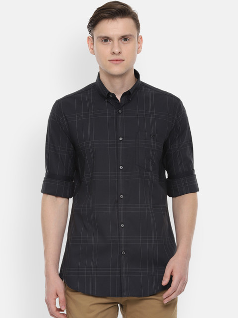 

Van Heusen Sport Men Black Slim Fit Checked Casual Shirt