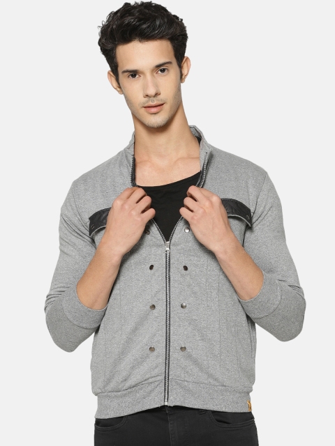 

Campus Sutra Men Grey Solid Jacket