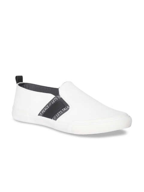 

Flying Machine Men White Slip-On Sneakers
