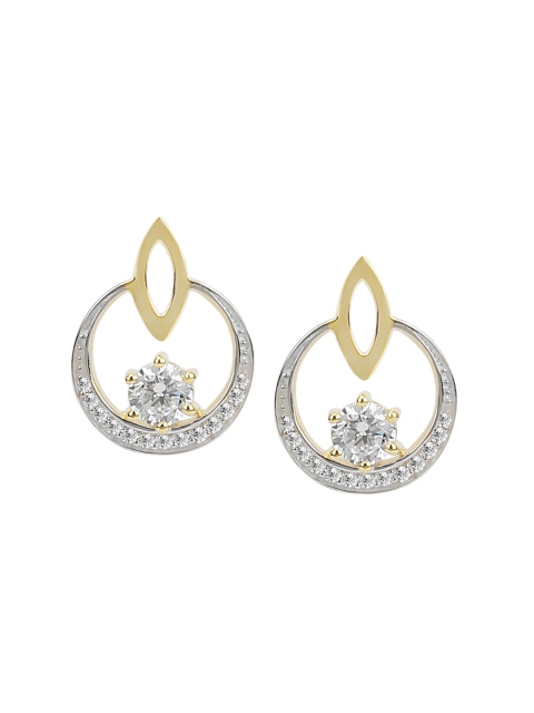 

Silgo Gold-Plated and Silver-Toned Cubic Zirconia Studded Circular Studs