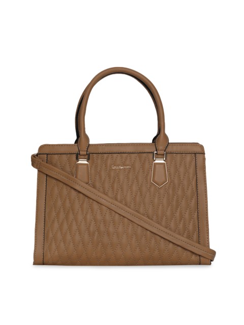 

David Jones Brown Quilted Handheld Bag