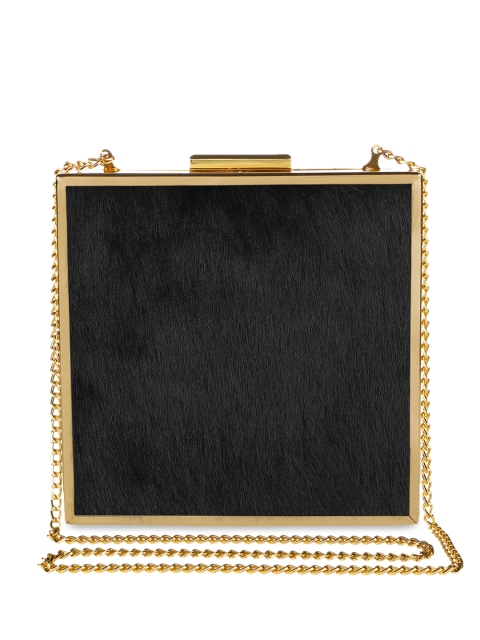 

Vdesi Black Solid Box Clutche