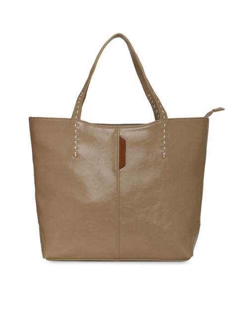

David Jones Beige Solid Handheld Bag