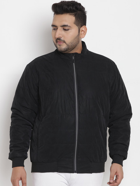 

John Pride Plus Size Men Black Camouflage Printed Padded Jacket