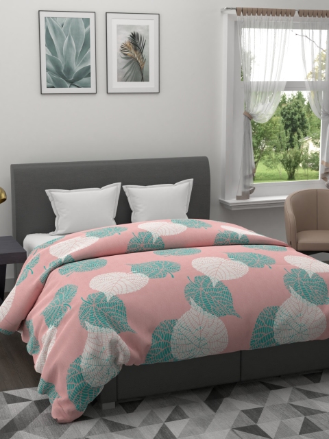 

BIANCA Pink & Peach-Coloured Abstract AC Room 120 GSM Double Bed Comforter