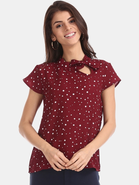 

Elle Women Maroon Printed Top