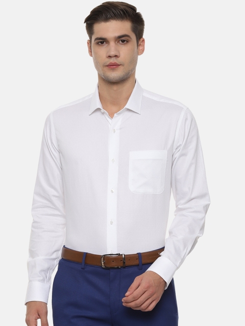 

Van Heusen Men White Slim Fit Self Design Formal Shirt