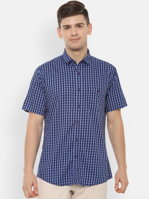 

Louis Philippe Sport Men Navy Blue Slim Fit Checked Casual Shirt