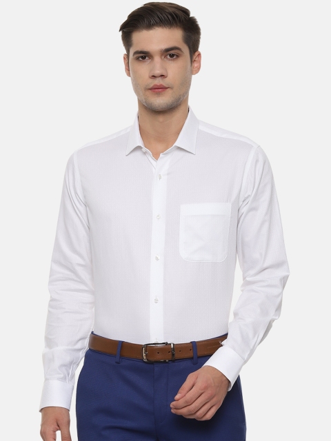 

Van Heusen Men White Slim Fit Self Design Formal Shirt