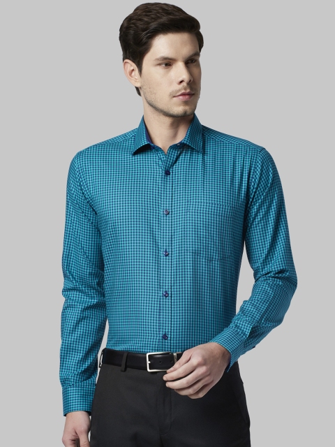 

Park Avenue Men Blue Slim Fit Checked Formal Shirt