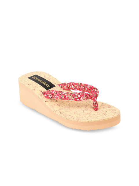 

WOMENS BERRY Women Pink Printed Heels