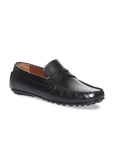 

Arrow Men Black Solid Leather Penny Loafers