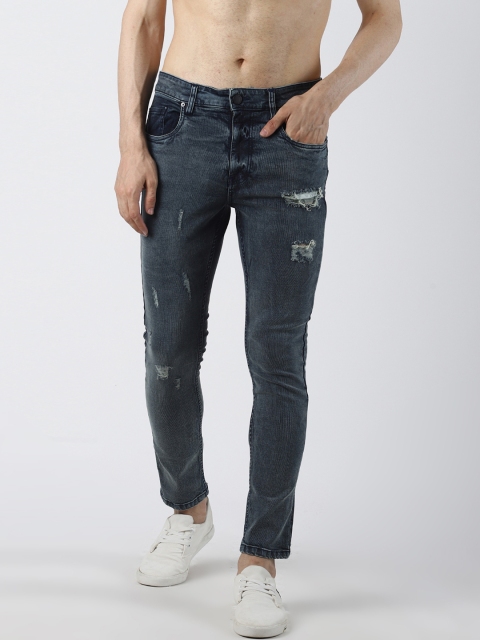 

Blue Saint Men Blue & Navy Blue Slim Fit Mid-Rise Low Distress Jeans