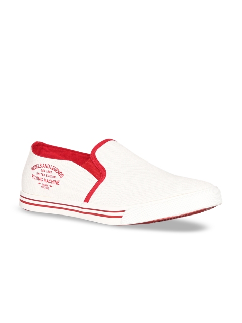 

Flying Machine Men White Slip-On Sneakers