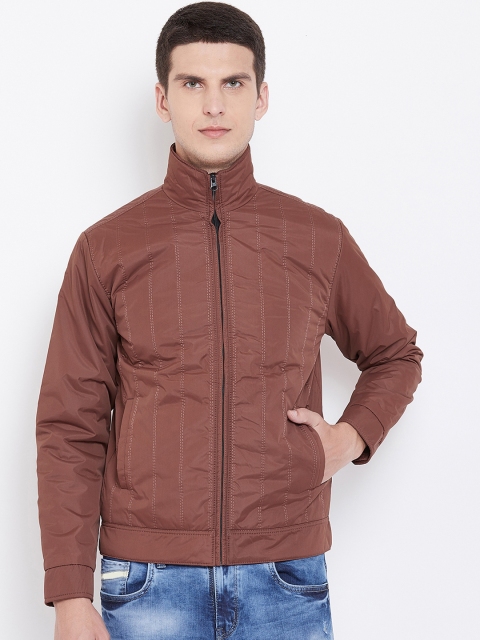 

Spirit Men Rust Brown Solid Windcheater Padded Jacket