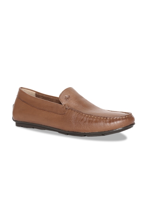 

Arrow Men Brown Textured Leather Loafers