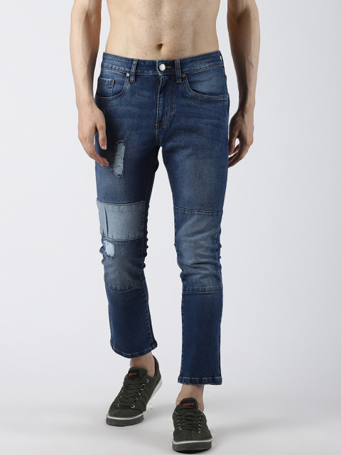 

Blue Saint Men Blue Slim Fit Mid-Rise Low Distress Jeans