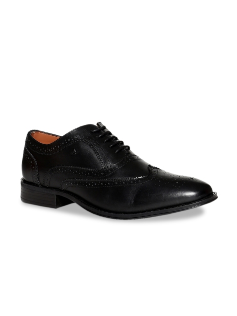 

Arrow Men Black Solid Leather Leather Oxford Shoes