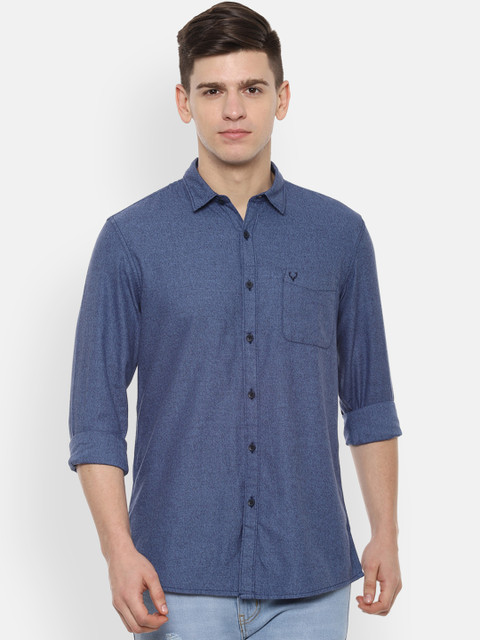 

Solly Jeans Co. Men Blue Regular Fit Solid Casual Shirt