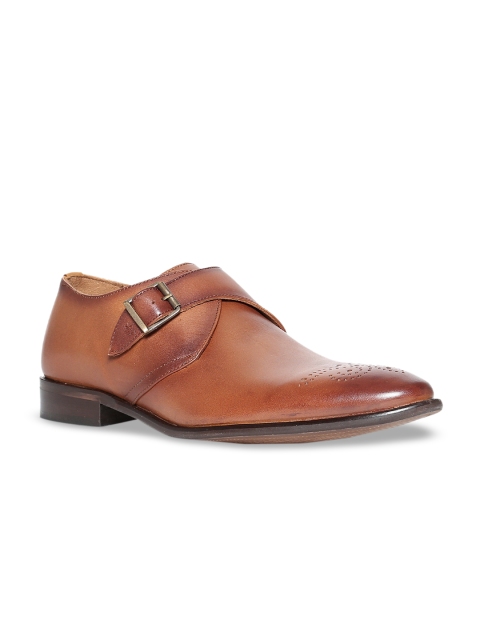 

Arrow Men Brown Solid Leather Monks
