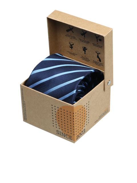 

Tossido Men Navy Blue & Blue Woven Design Broad Tie