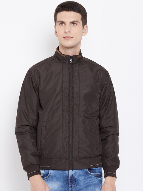 

Spirit Men Coffee Brown Solid Windcheater Bomber Jacket