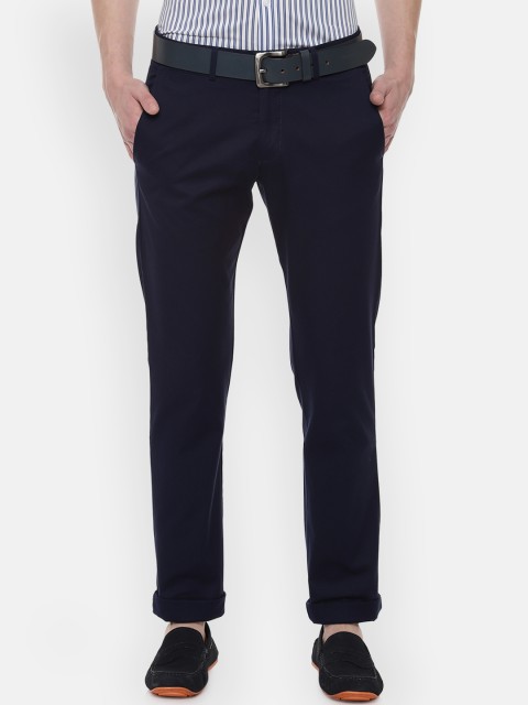 

Allen Solly Men Navy Blue Slim Fit Solid Regular Trousers