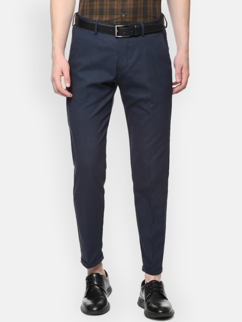 

Allen Solly Men Navy Blue Slim Fit Self Design Chinos