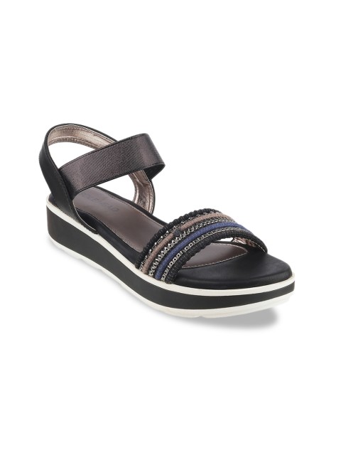 

SOLE HEAD Women Black Textured Sandals