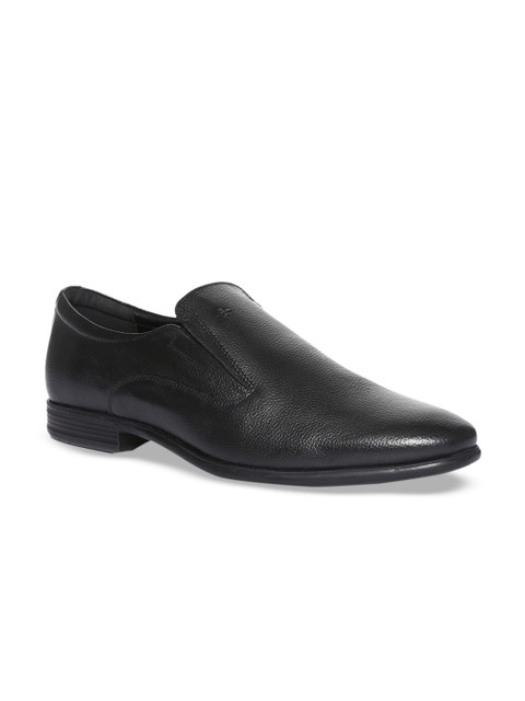 

Arrow Men Black Textured Leather Slip-Ons
